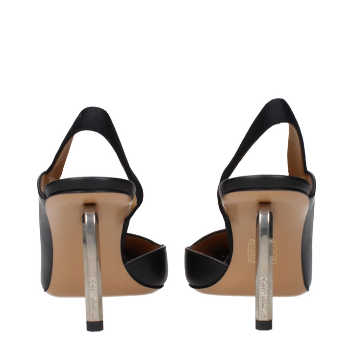 Off-White svarte pumps i skinn med høy hæl