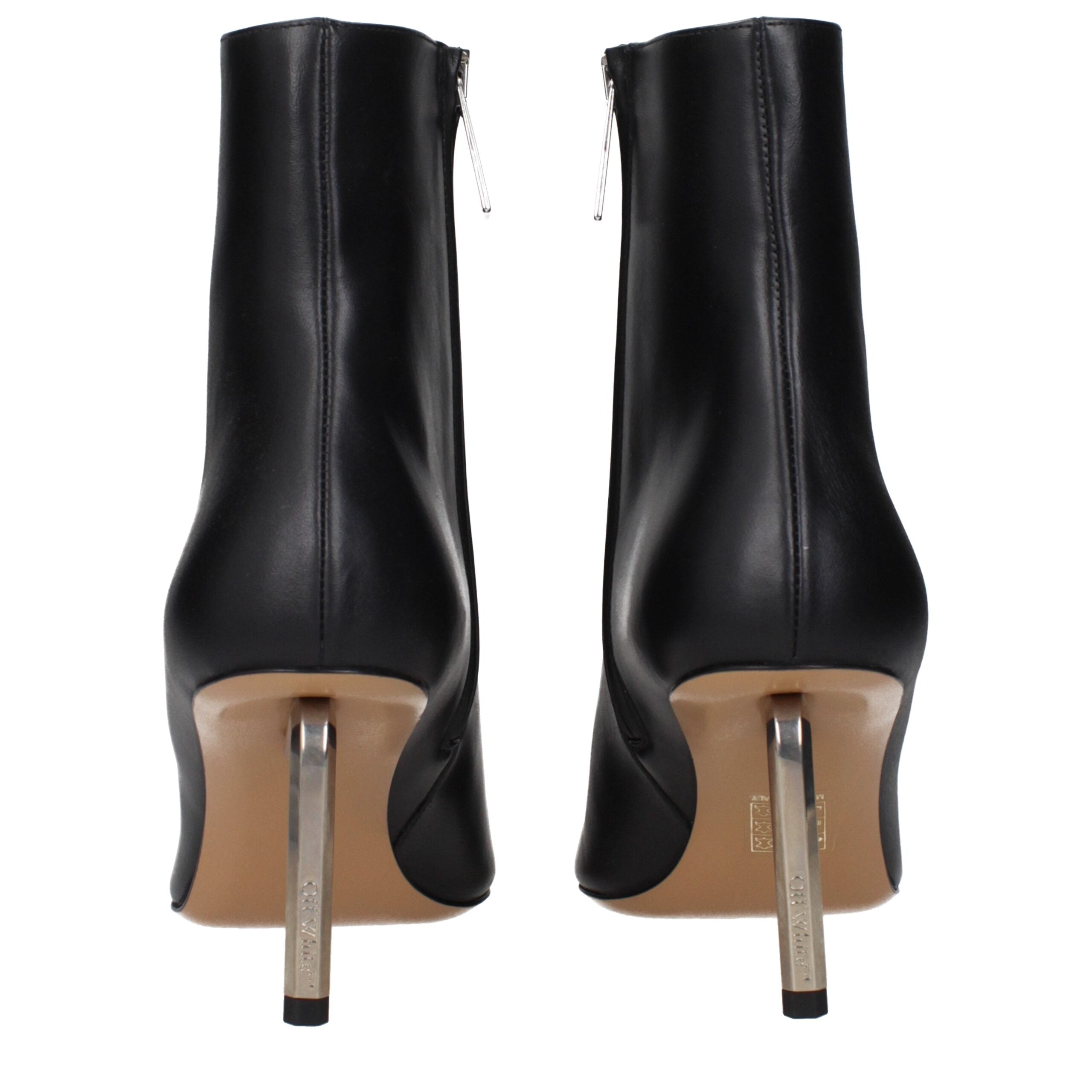 Black Leather Ankle Boots