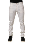 Vaqueros casuales pitillo de tiro medio blancos Prada