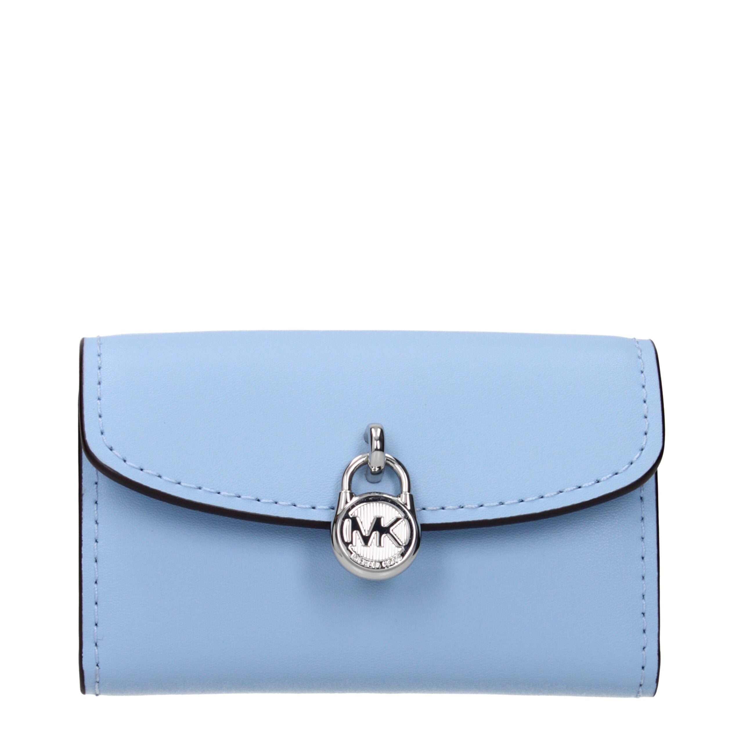 Cartera de piel azul claro Michael Kors