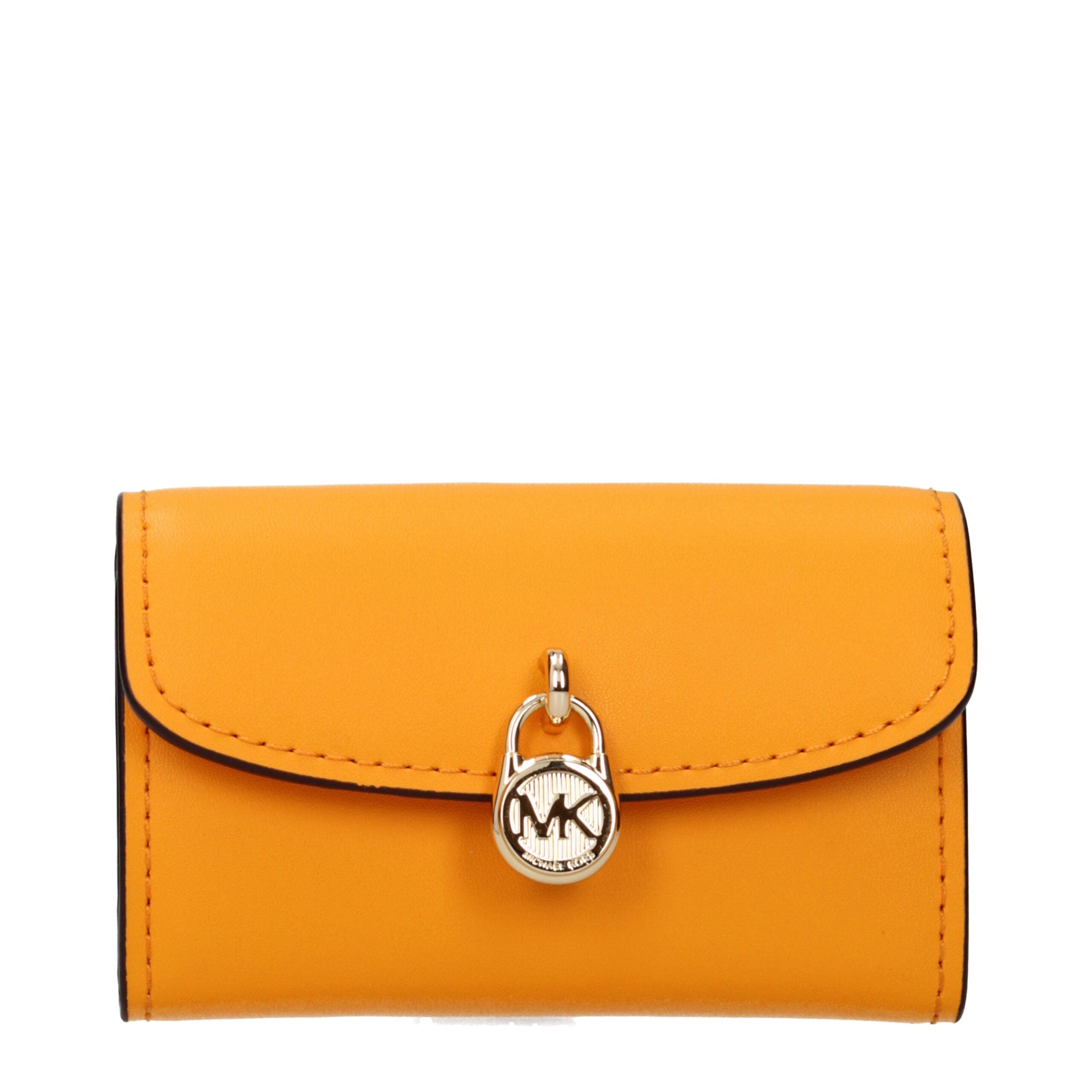 Cartera de cuero naranja Michael Kors