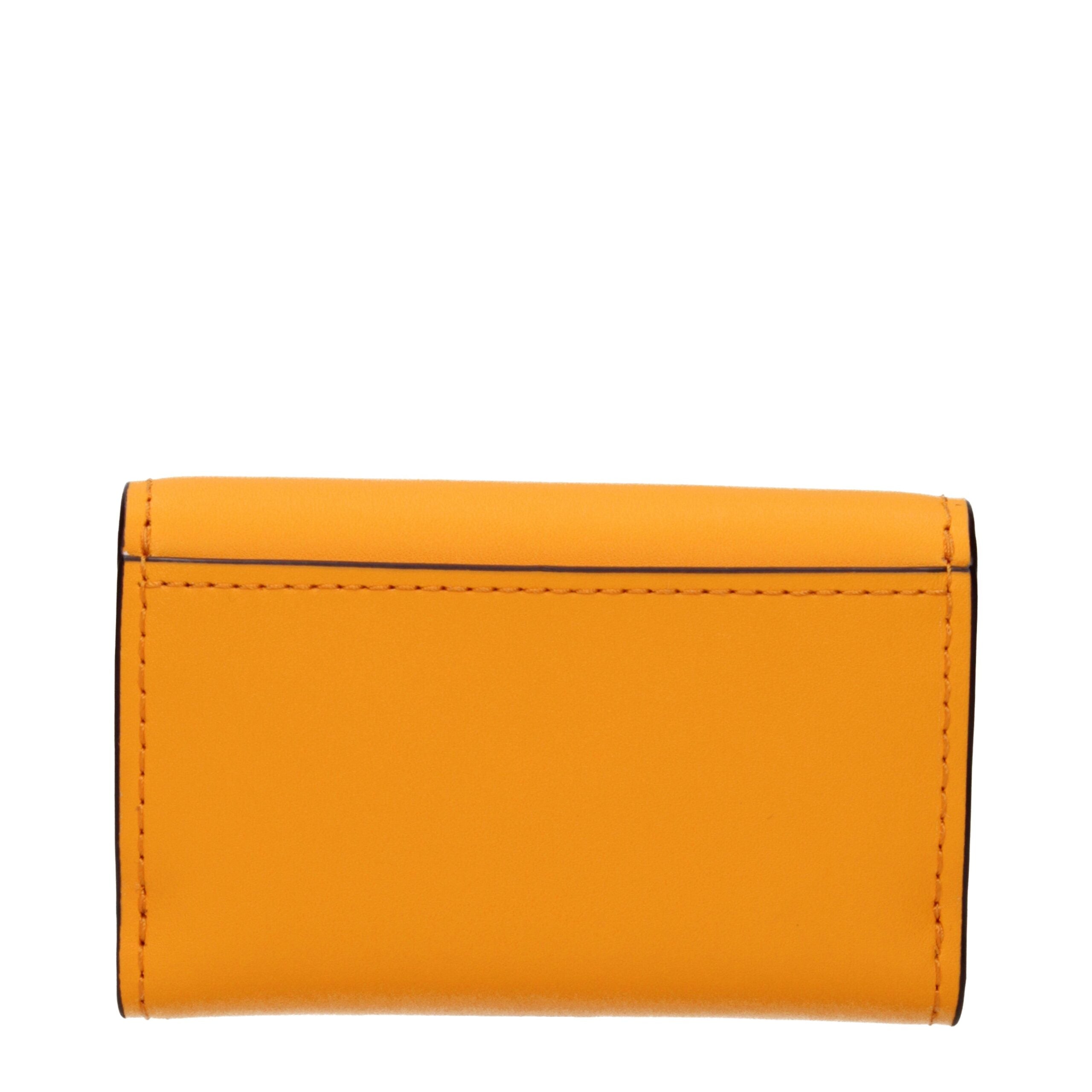 Cartera de cuero naranja Michael Kors