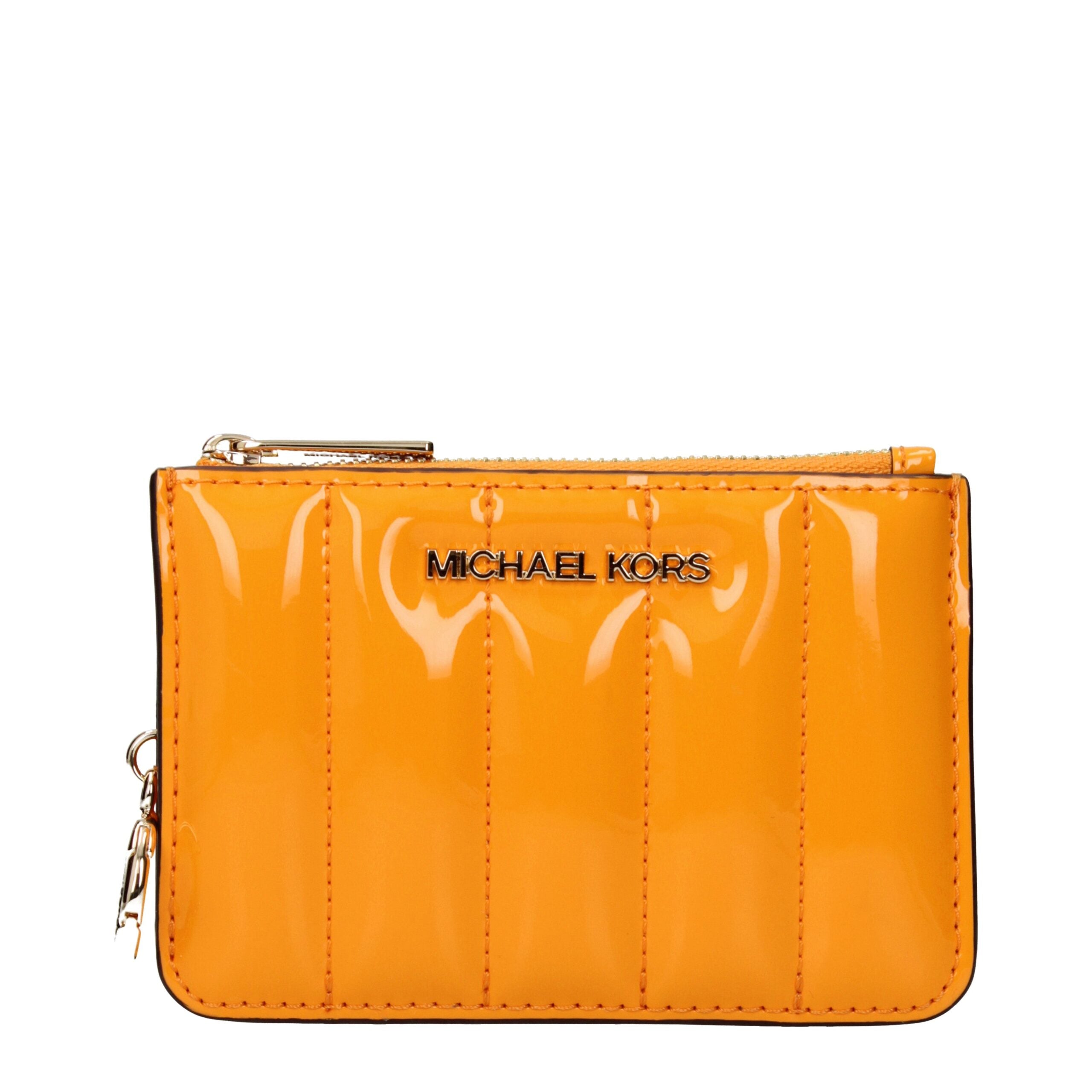 Cartera de cuero naranja Michael Kors