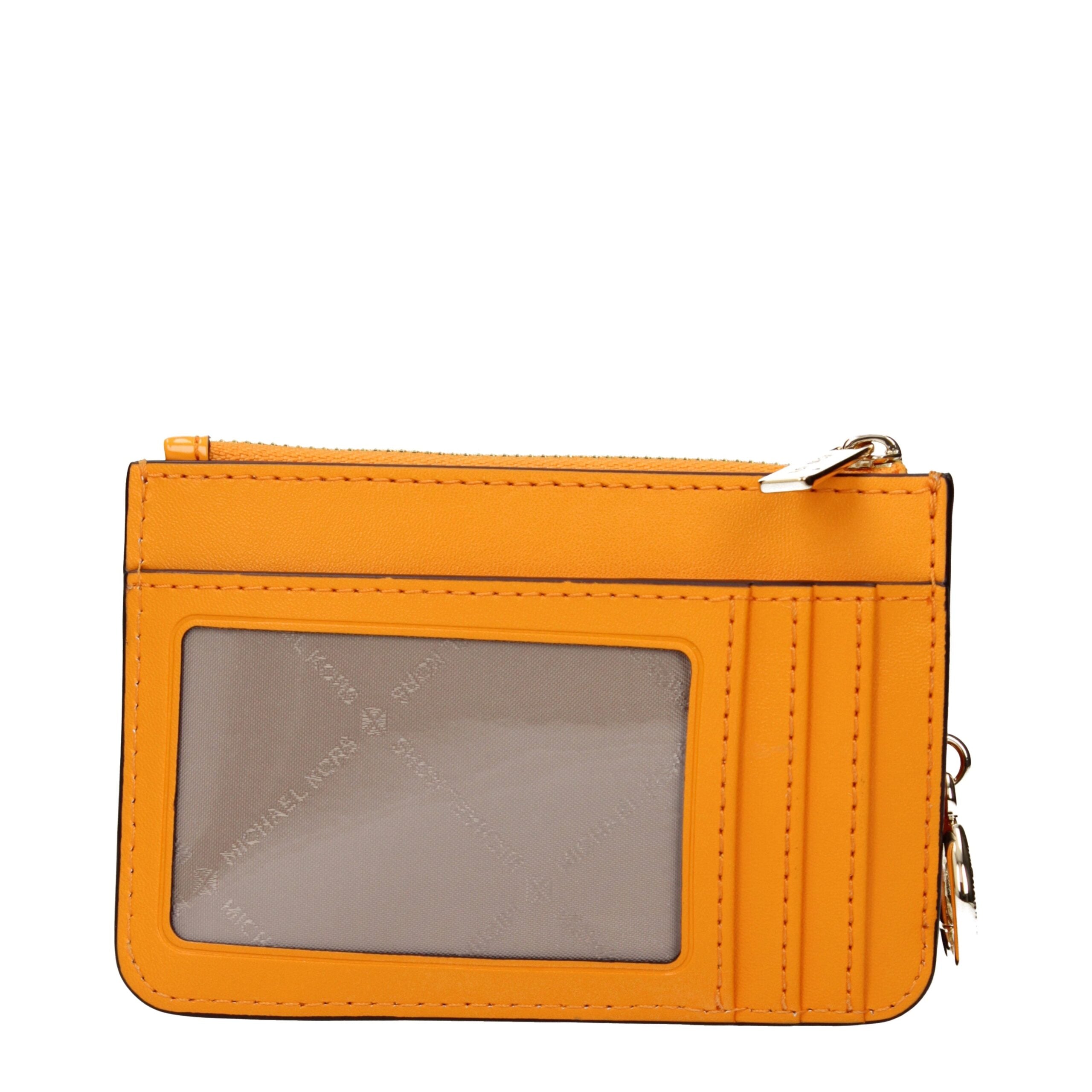 Cartera de cuero naranja Michael Kors