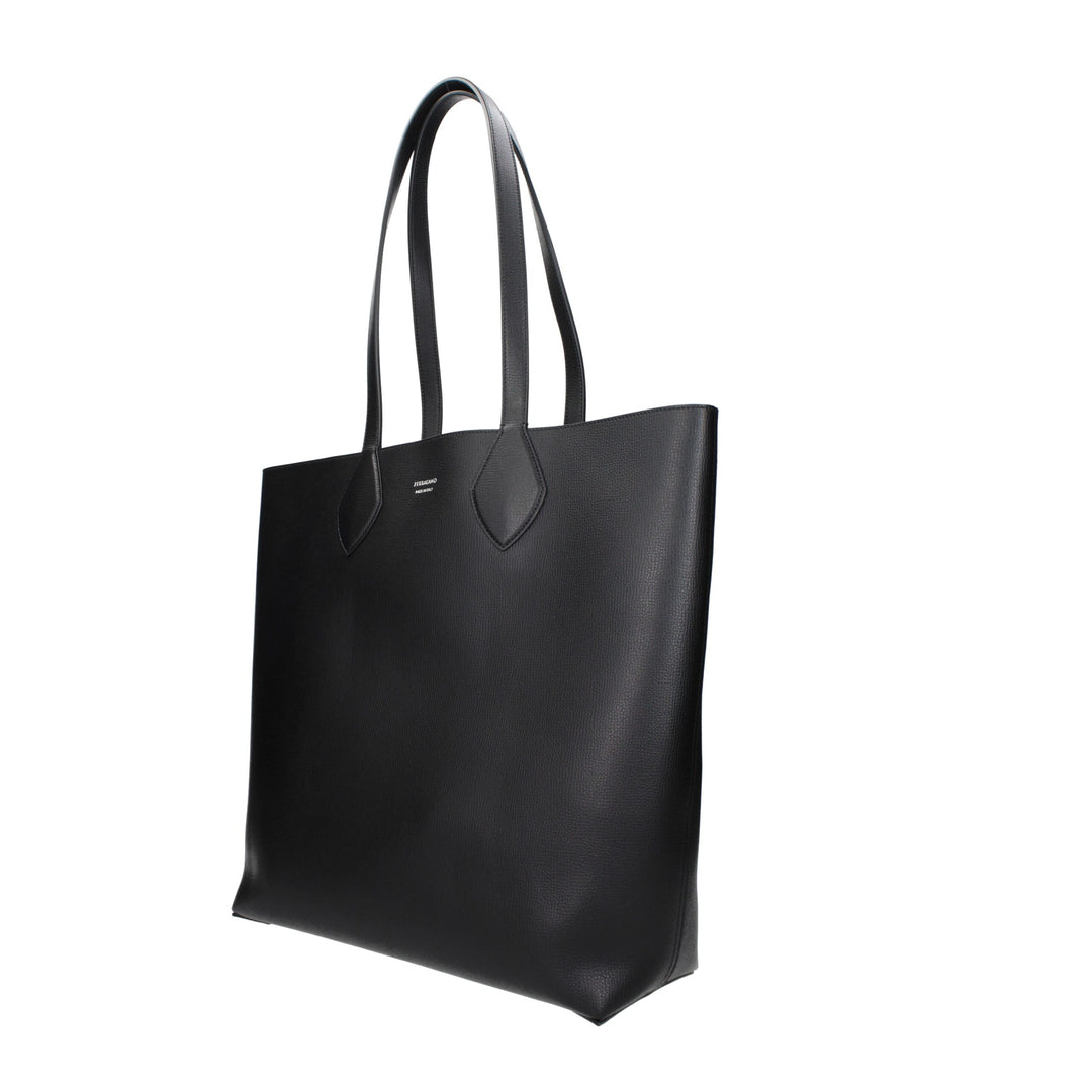 Salvatore Ferragamo svart skinnskulderveske