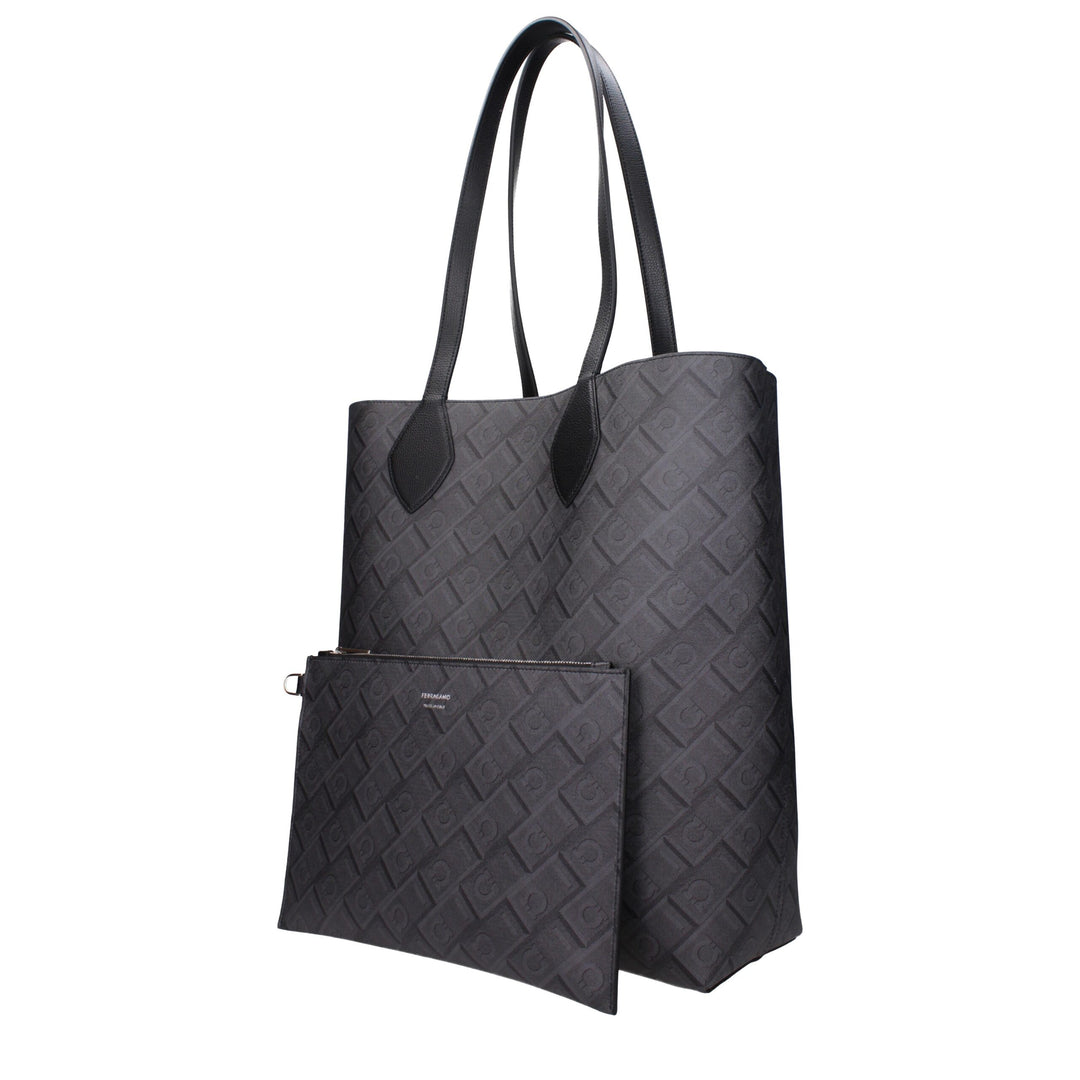 Salvatore Ferragamo svart skinnskulderveske
