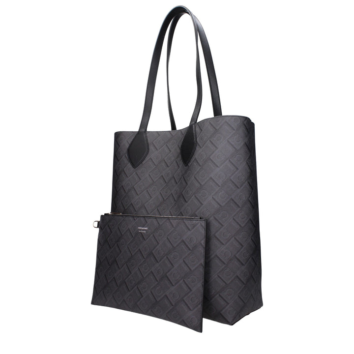 Salvatore Ferragamo svart skinnskulderveske