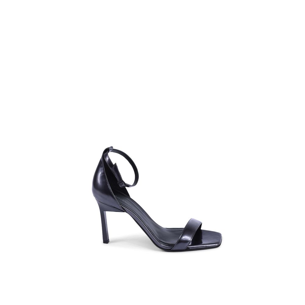 Calvin Klein svarte sandaler med stiletthæl i skinn