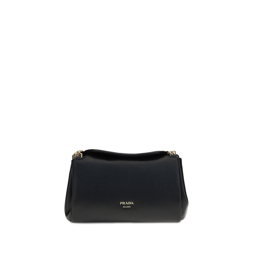 Bolso de hombro Prada de piel de becerro negra Bos Taurus