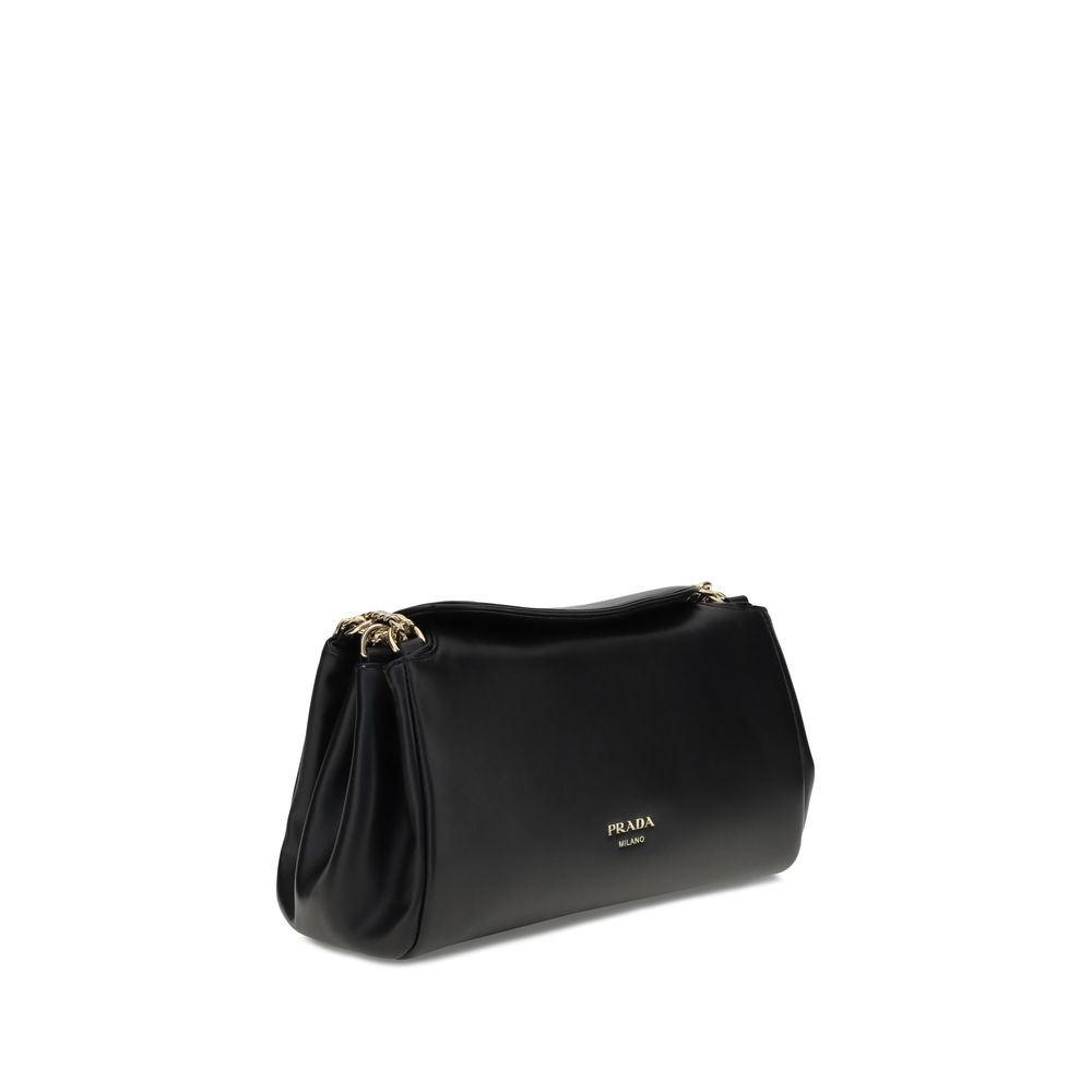 Bolso de hombro Prada de piel de becerro negra Bos Taurus