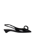 Sandalias planas de cuero negro Prada