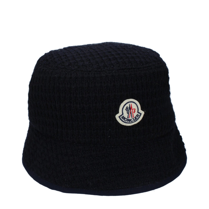 Moncler blå bøttehatt i ull